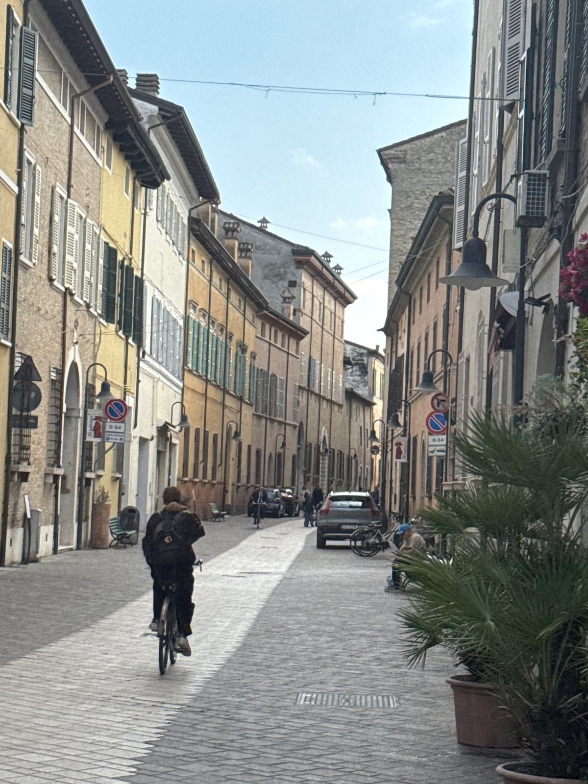 Midday street scenes captured in historic Ravenna, Italy