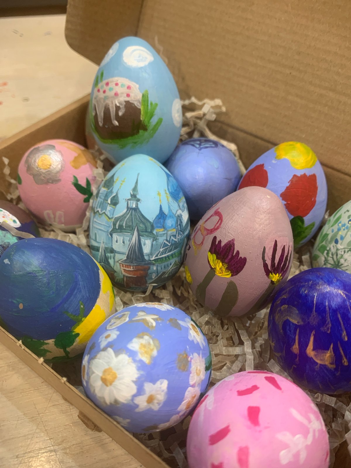 Hand-painted Easter eggs collection displayed in Izhevsk, Russia
