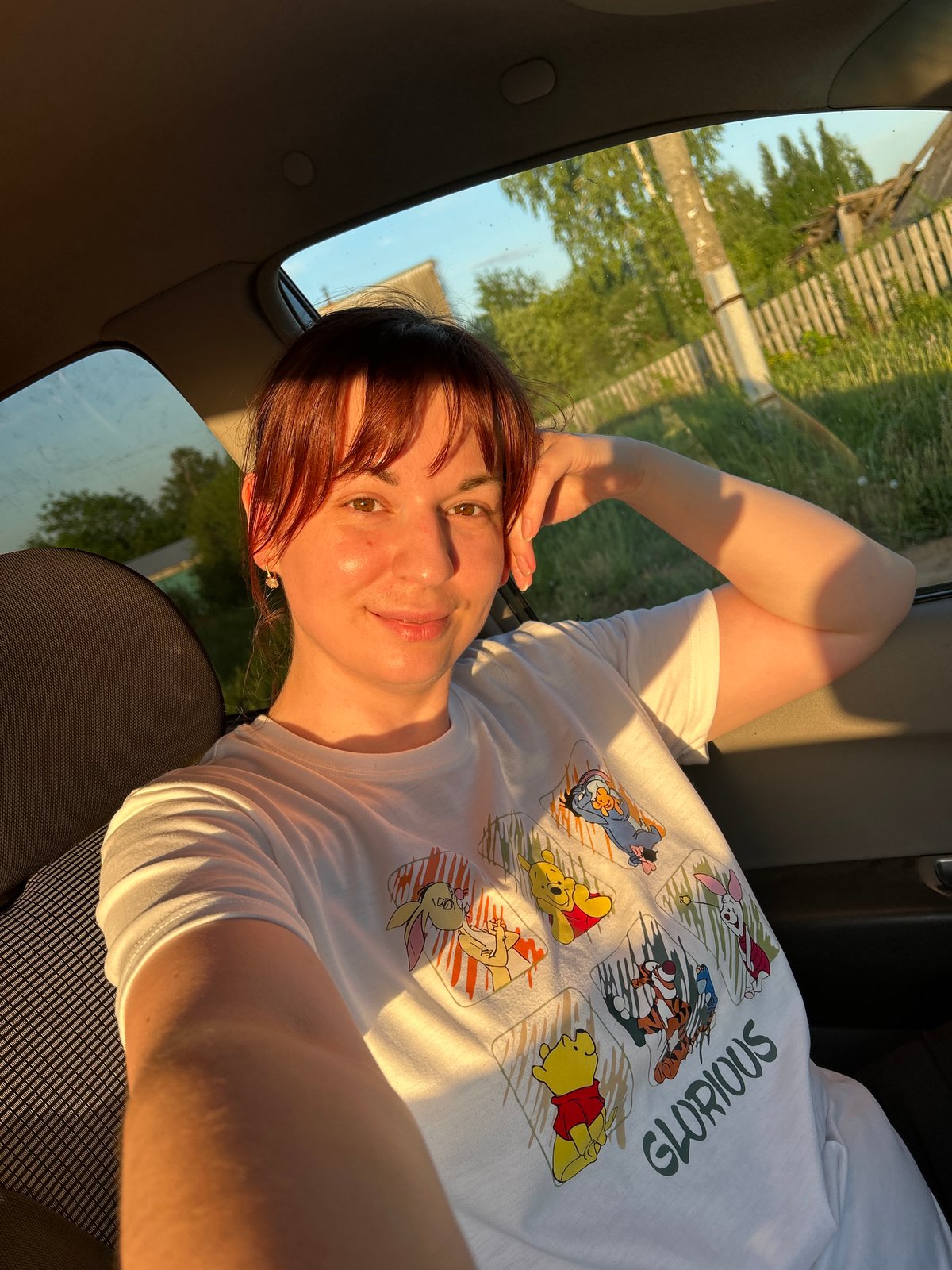 Woman takes selfies during casual outing in Фоки, Russia