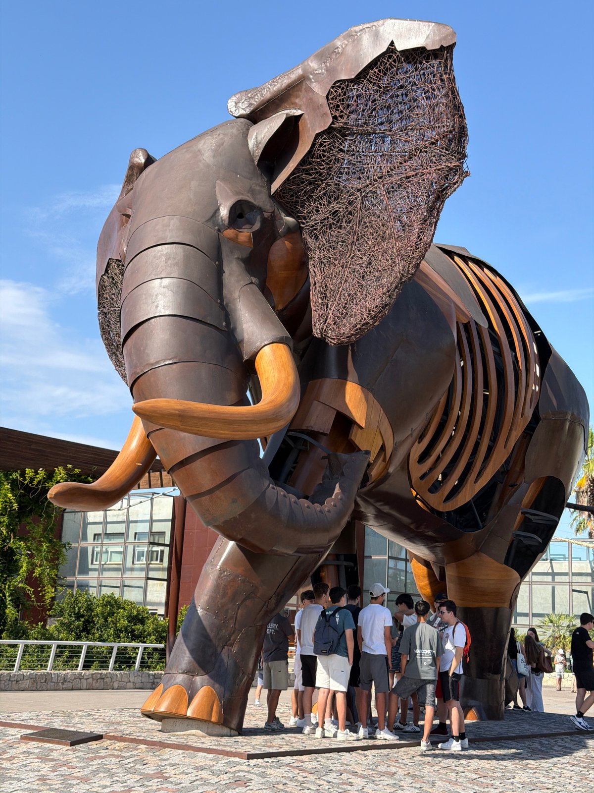 Metal elephant sculpture at Valencia's City of Arts and Sciences