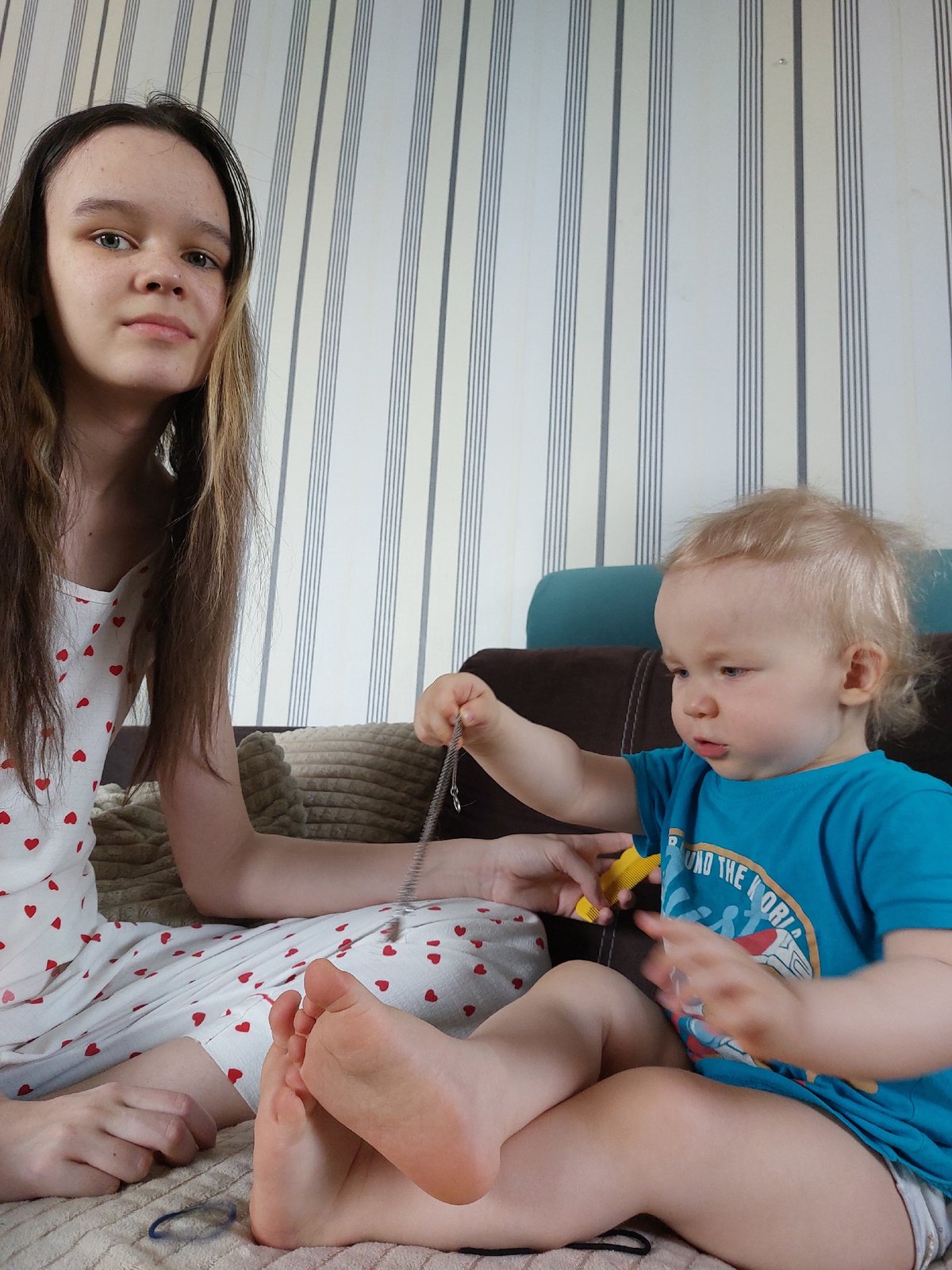 Family morning moments captured in Chaikovsky, Russia