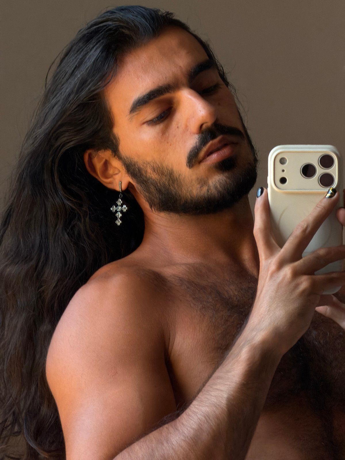 Bedroom selfie series showing off jewelry for a hashtag challenge