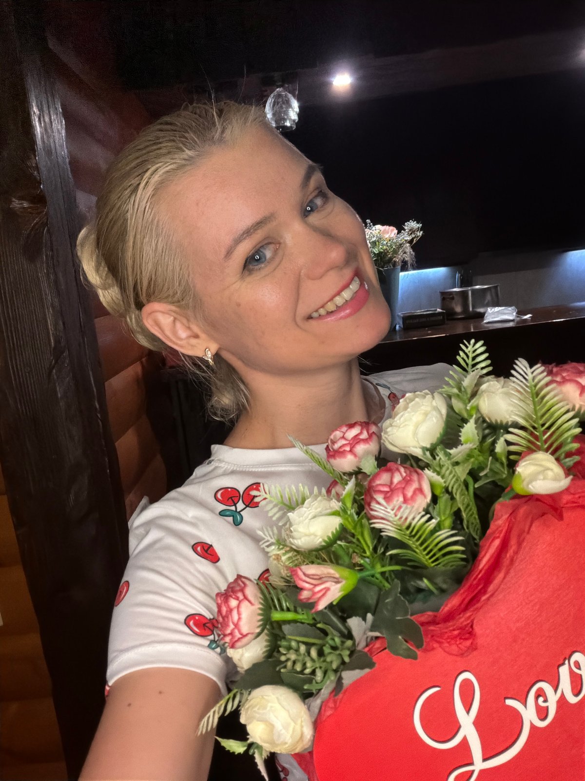 Flower gift moment and horse pasture scenes in Sochi