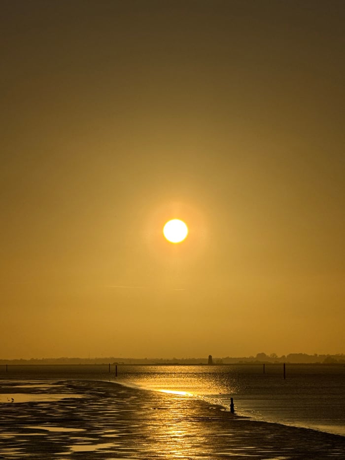 Spring sunset documented across Great Yarmouth waterways and countryside
