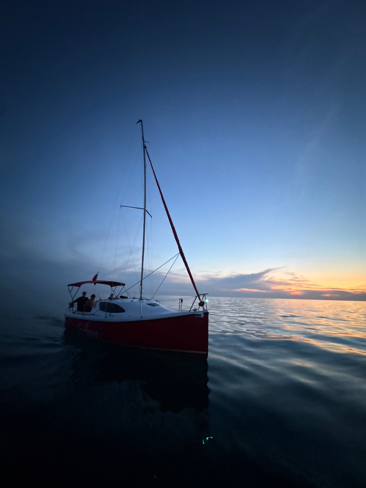 Sunset sailing excursion documented aboard sailboat Anna-1 near Anapa