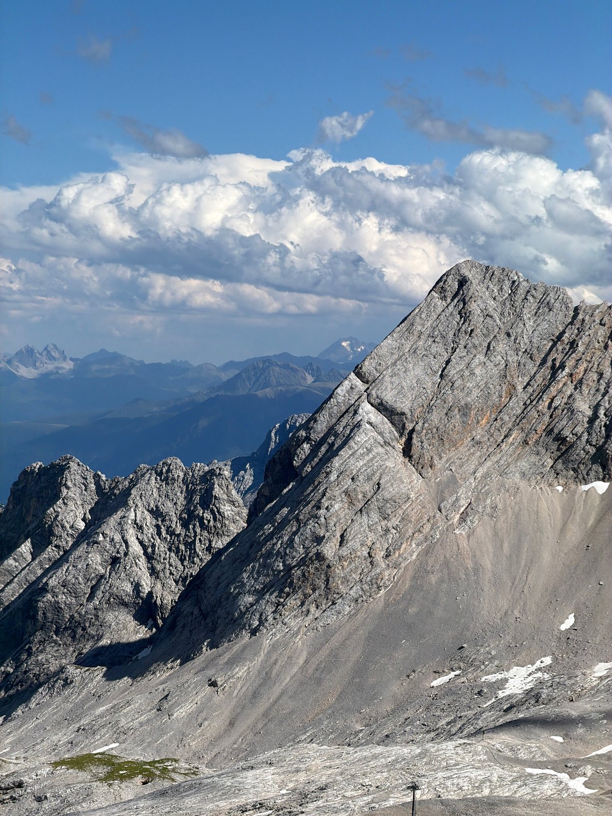 On a gravelly Alpine slope above Garmisch-Partenkirchen
