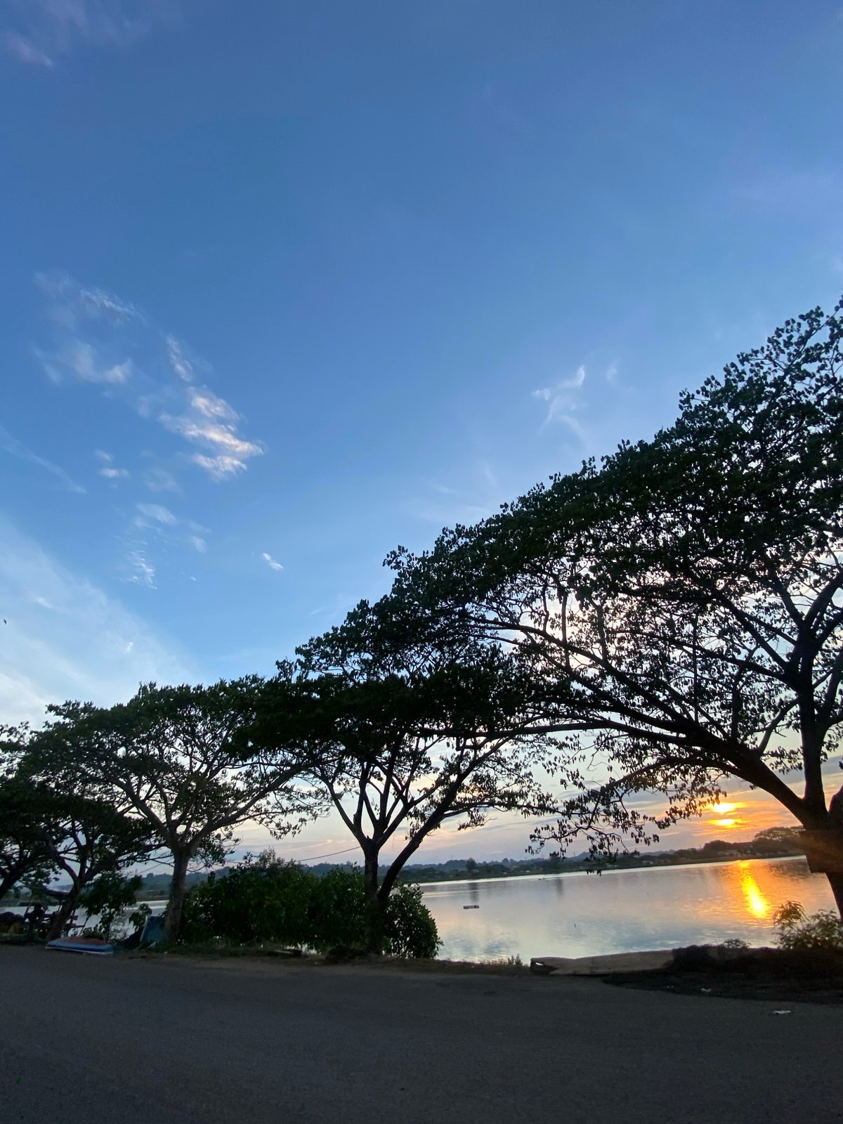 Sunset waterfront evening captured in Lhokseumawe, Indonesia