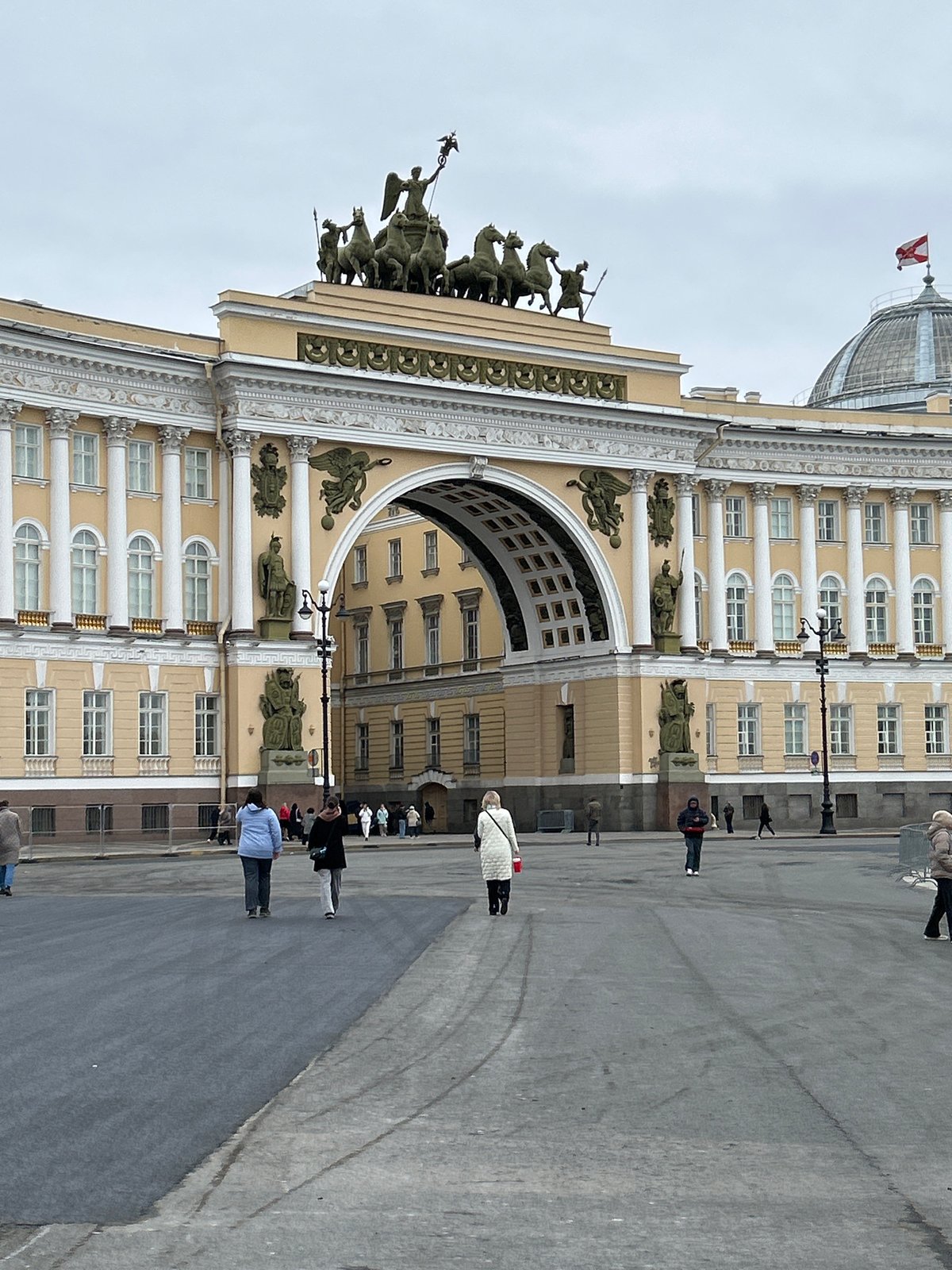 Palace Square architectural landmarks documented under overcast skies