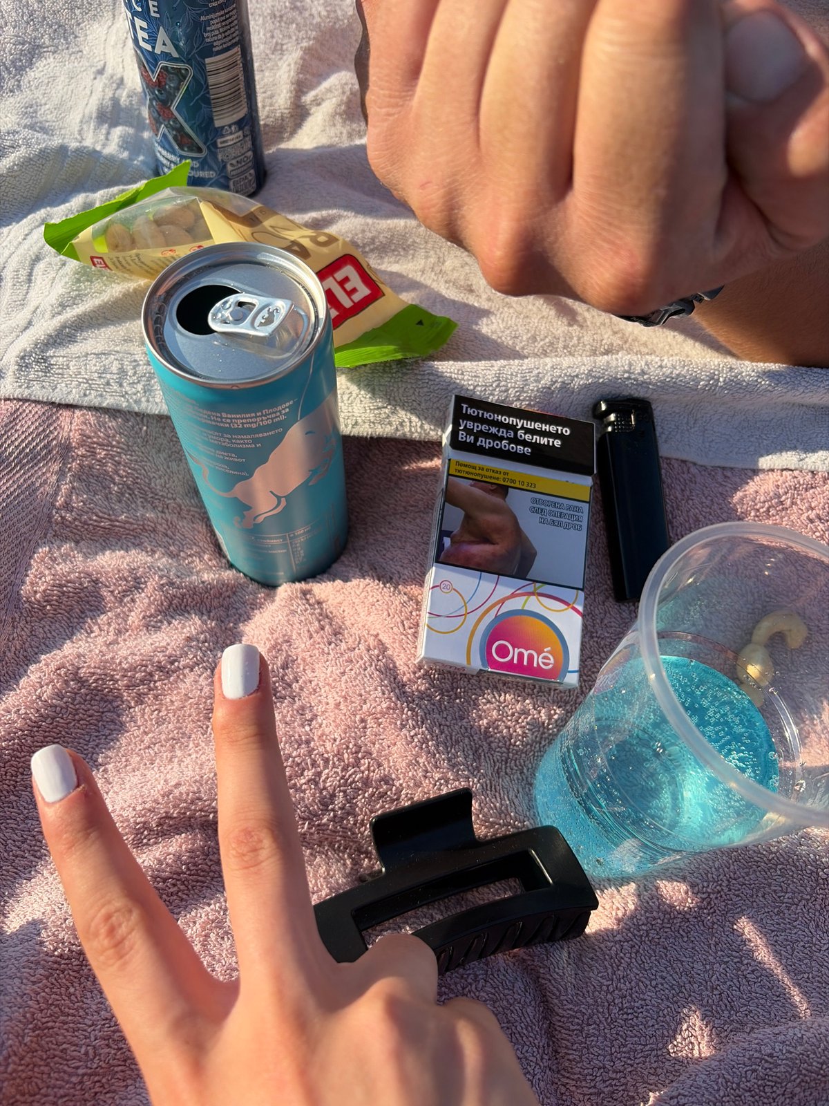 Chilling on Burgas's Black Sea beach on a sunny afternoon