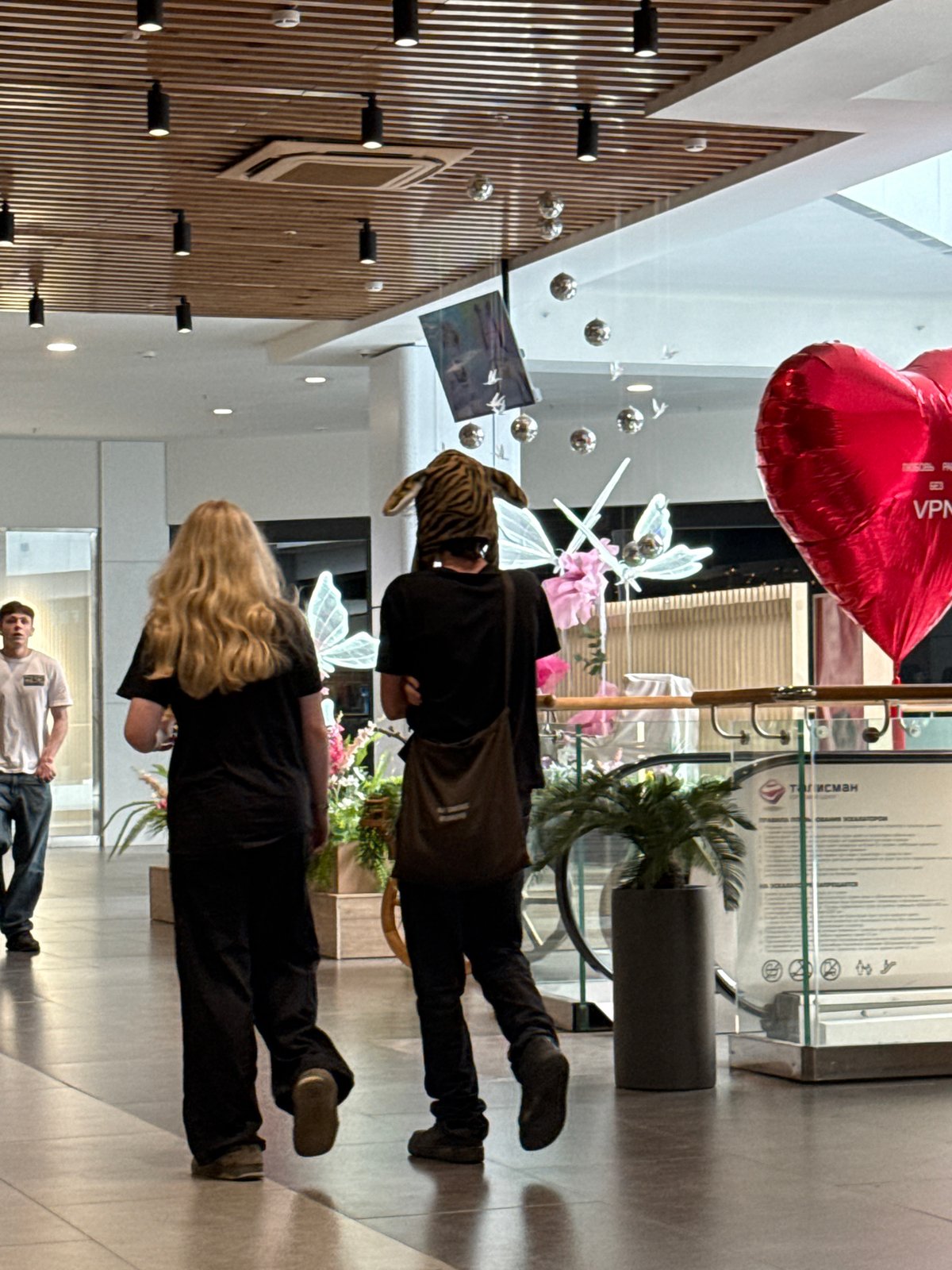 Inside a decorated Izhevsk shopping mall on a June morning