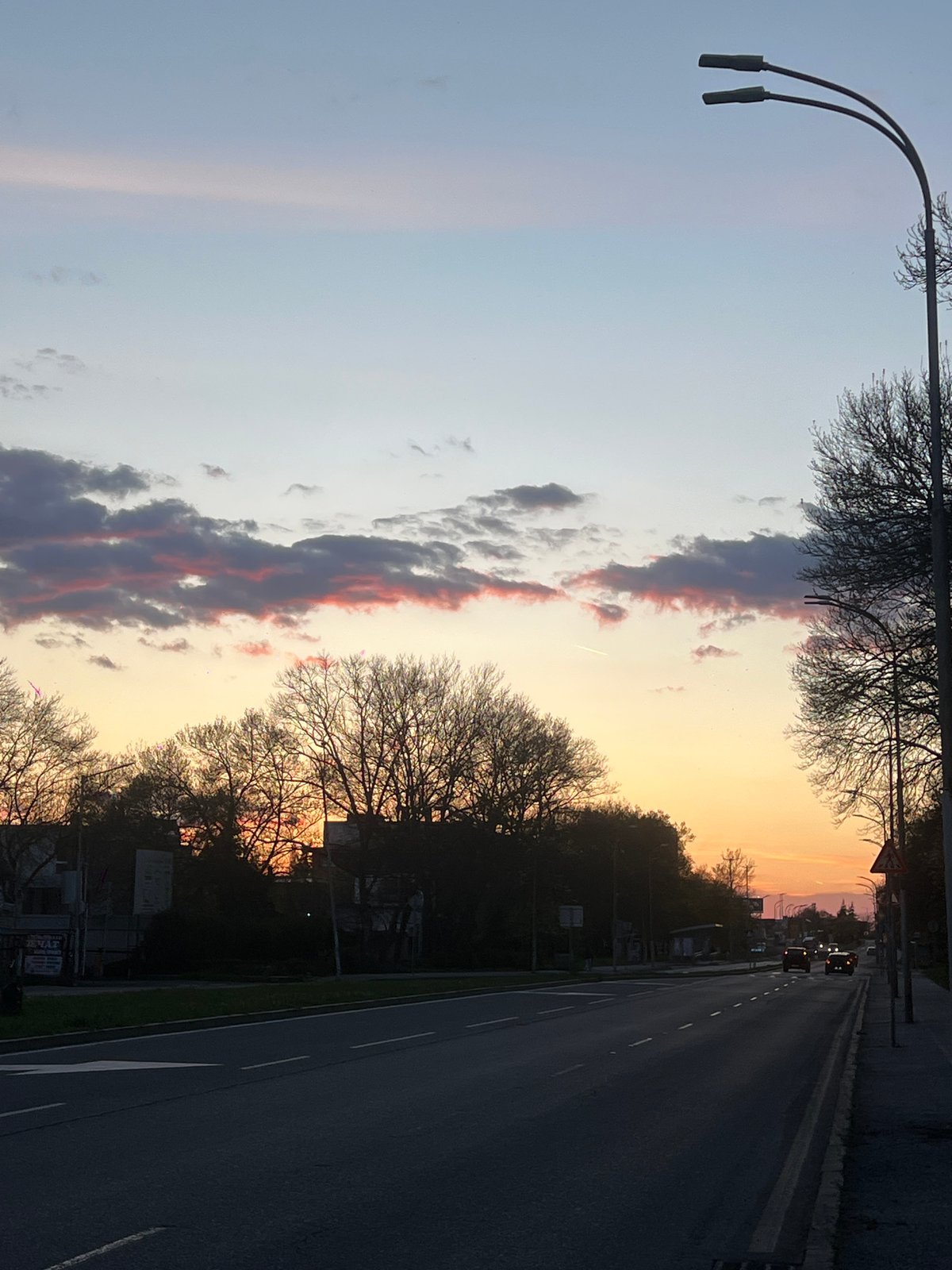 Dramatic sunset road scene captured by witness