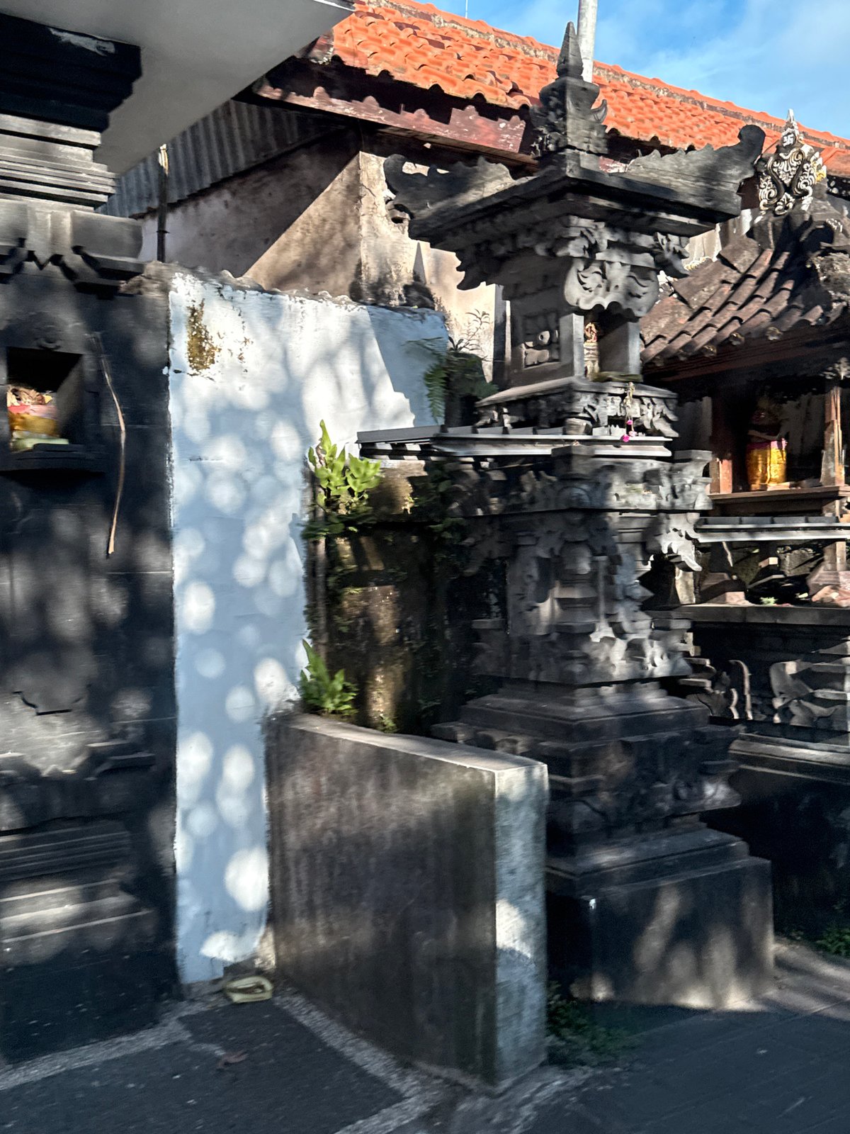 Traditional Balinese architecture, modern fuel station documented in Kuta Selatan