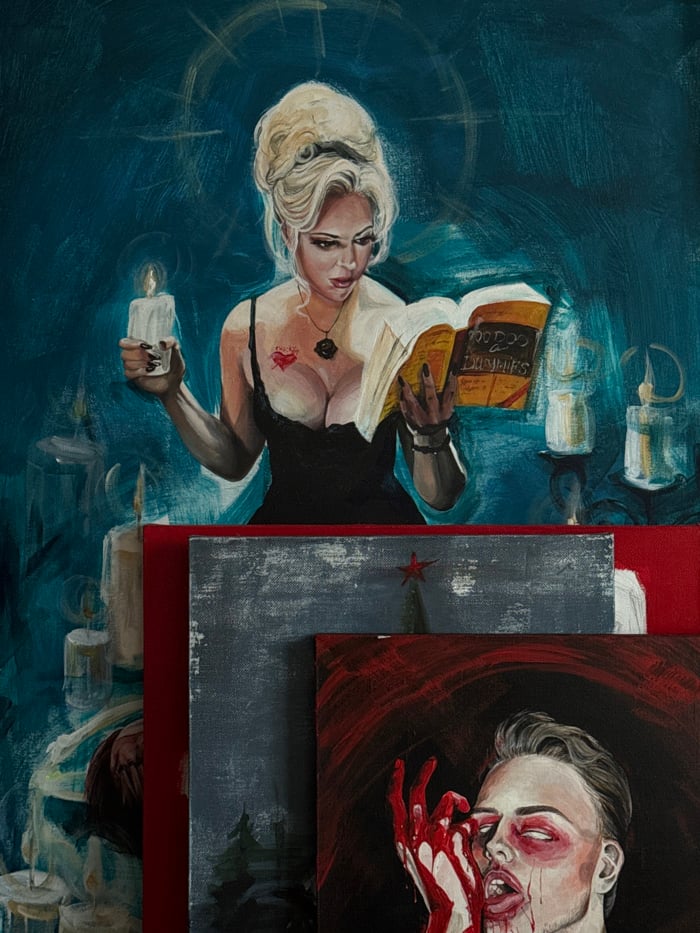 Art exhibition documented in Moscow gallery space