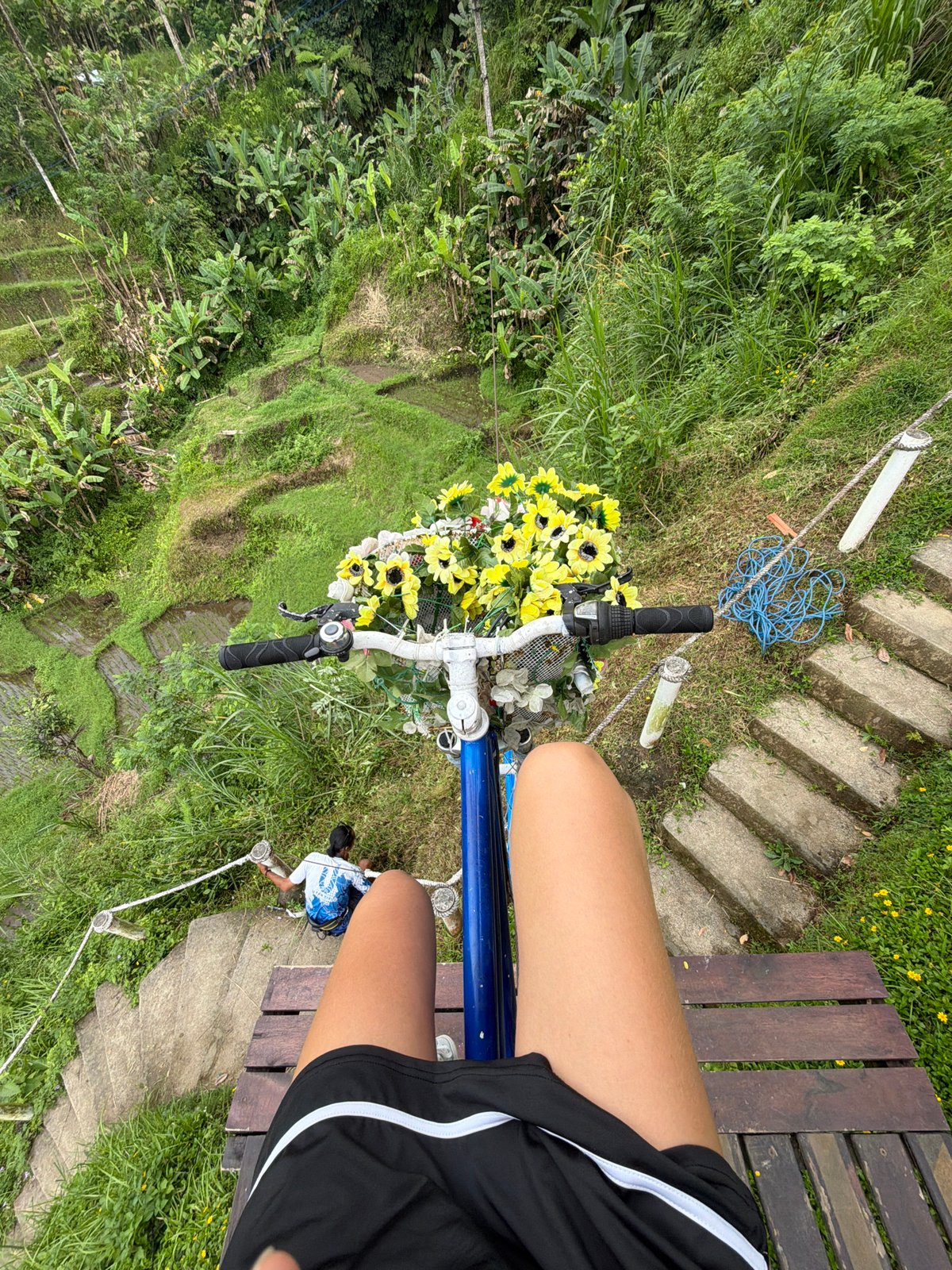 Morning bicycle tour and coffee break in rural Indonesia