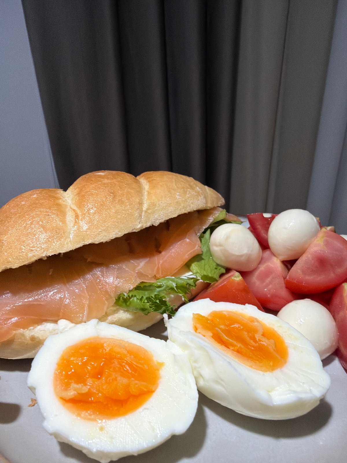 Smoked salmon sandwich plate, Budva evening