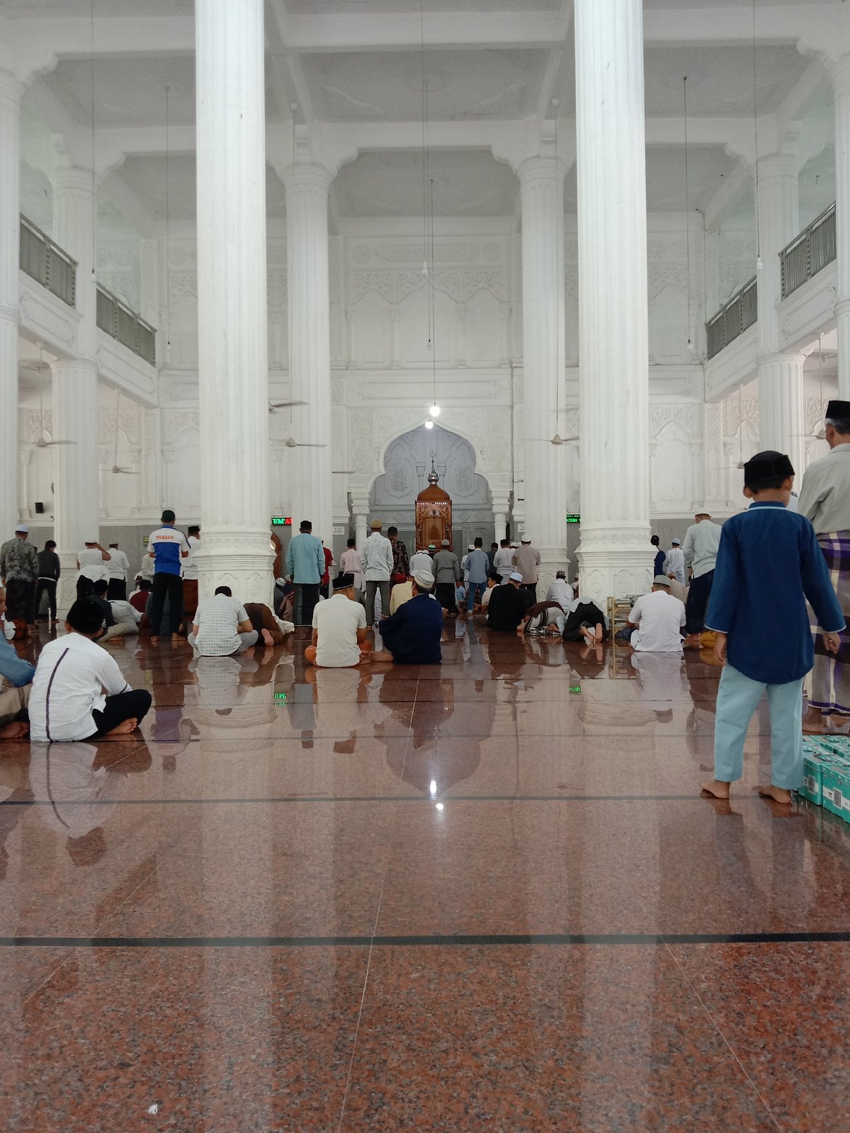 Morning prayers observed at Lhokseumawe mosque, Indonesia