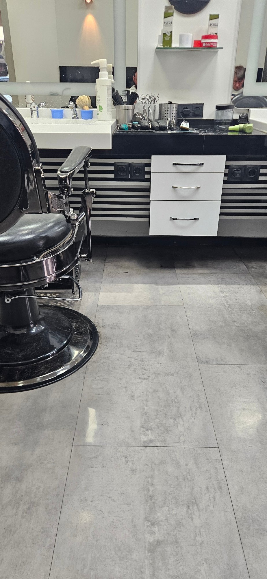 Barber shop interior documented in Gütersloh, Germany