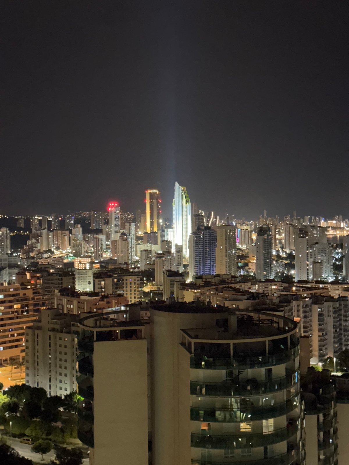 Nighttime illumination captured in La Vila Joiosa, Spain