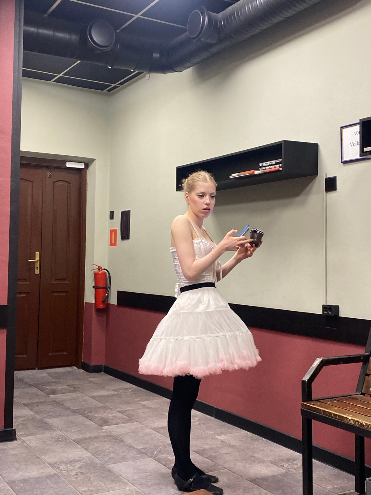 Ballerina with smartphone spotted at undisclosed location