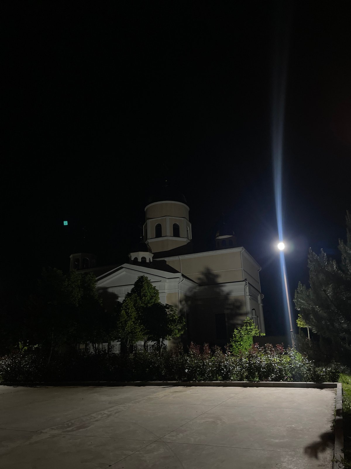 Nighttime architectural documentation captured in Bender, Moldova