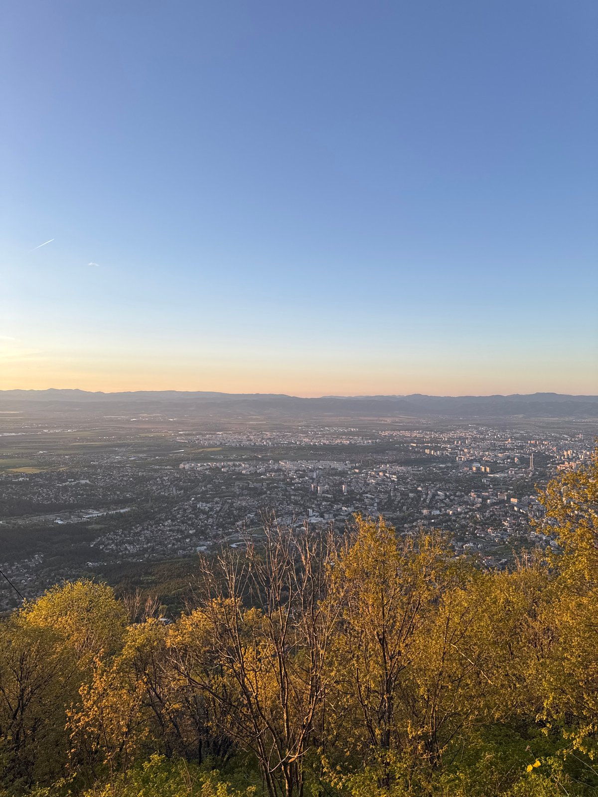 Evening scenes captured across Sofia during sunset hours