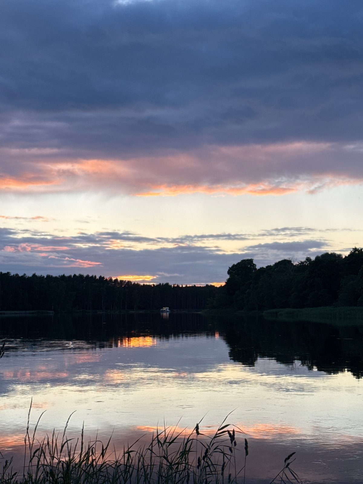 Sunset river views and dog walk in Carnikava Latvia