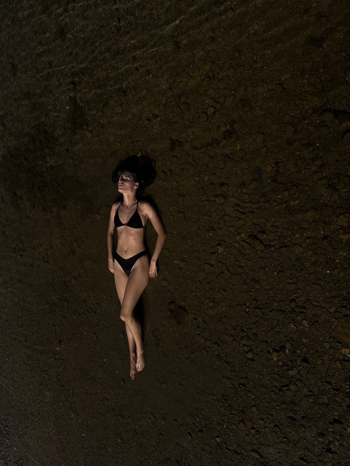 Floating in the shallows along Montenegro's Bay of Kotor