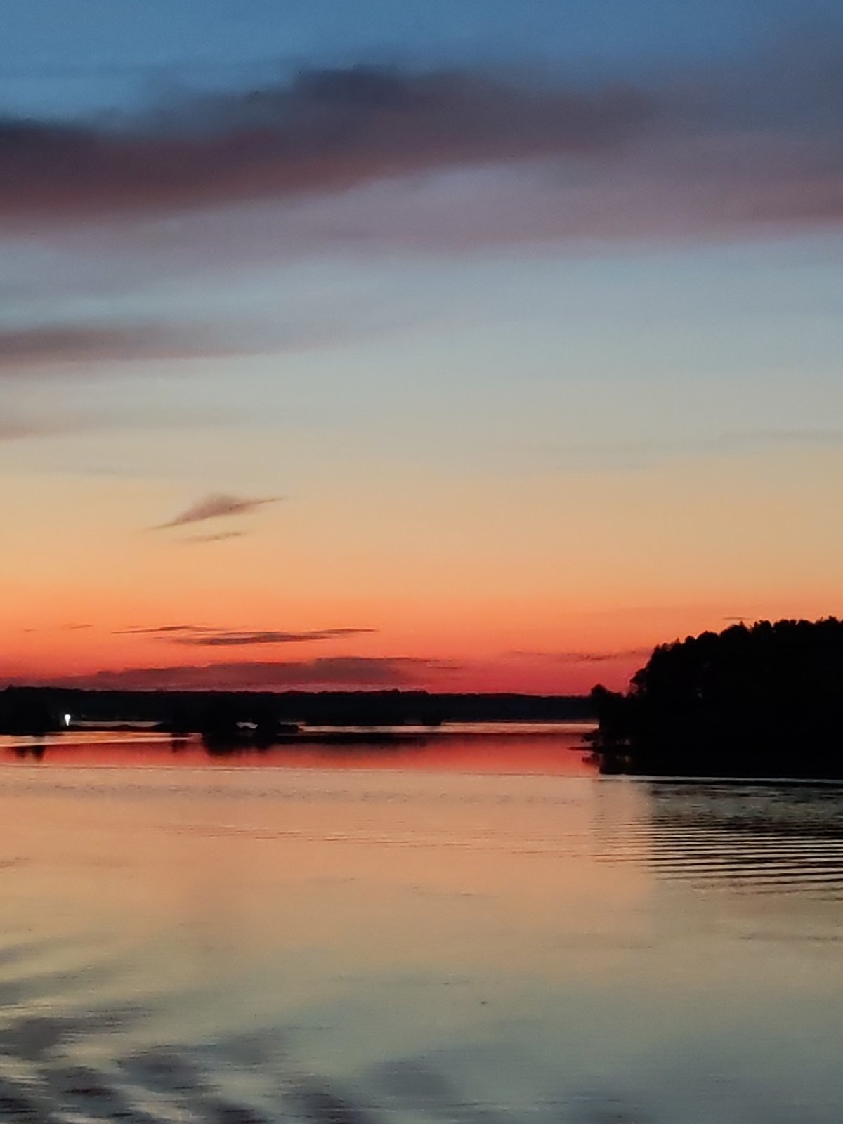 Sunset over water captured by multiple witnesses