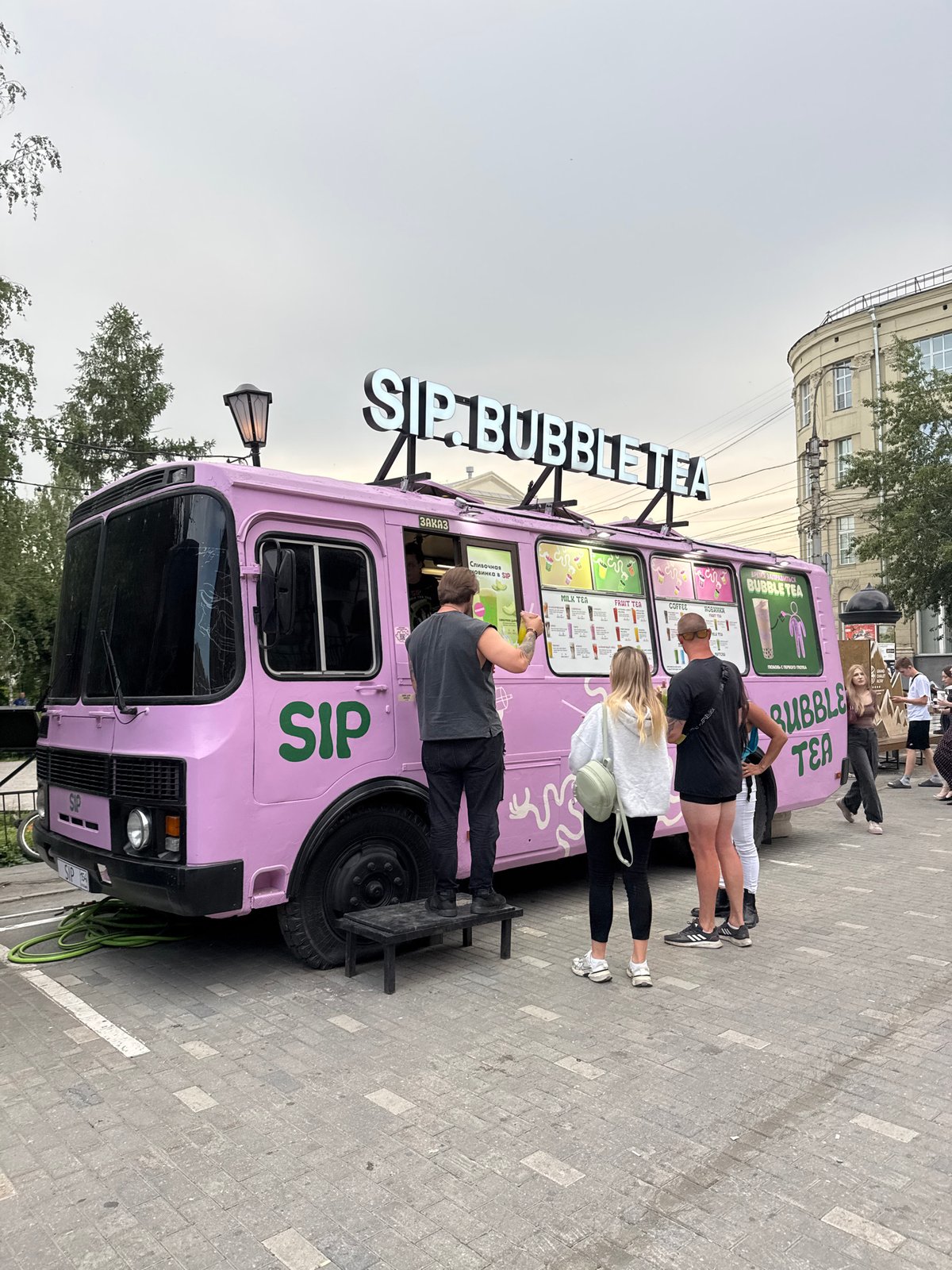 Food truck festival in downtown Novosibirsk