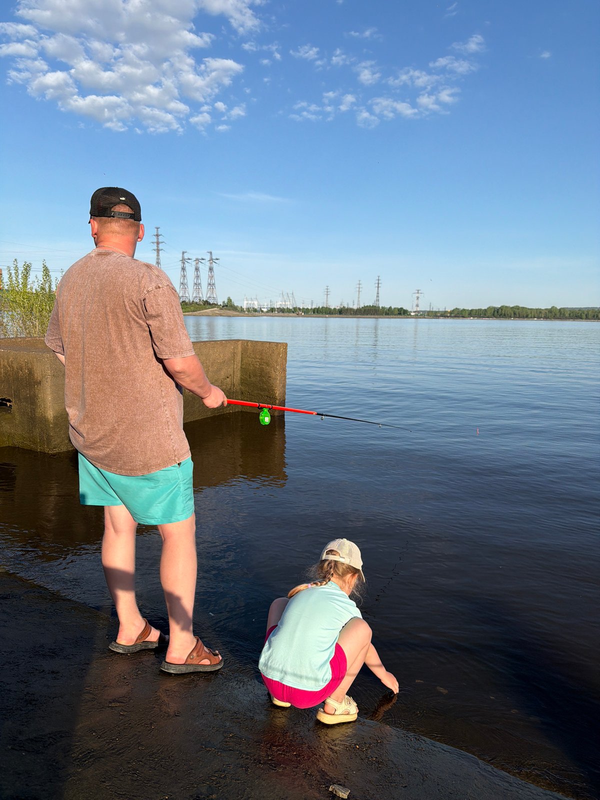 Family fishing trip yields catch along Chaikovsky riverbank
