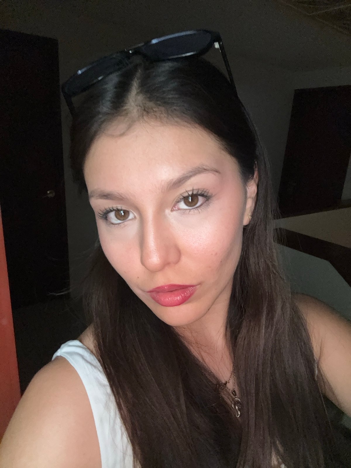 Woman takes mirror selfies in Puebla, Mexico early morning