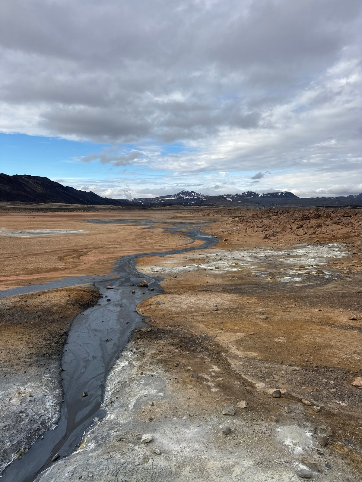 Visitor documents active geothermal features at Iceland's Hverir area