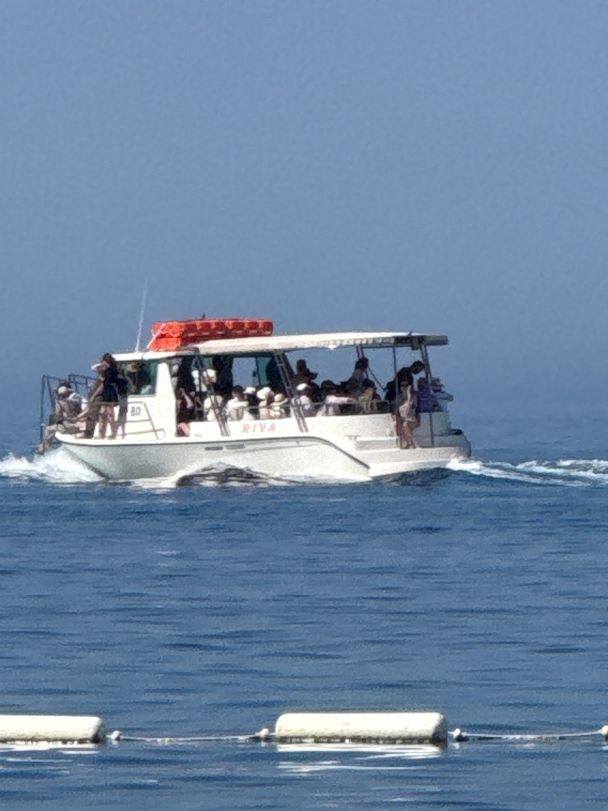 Boats, planes, and swimmers on the Montenegrin coast