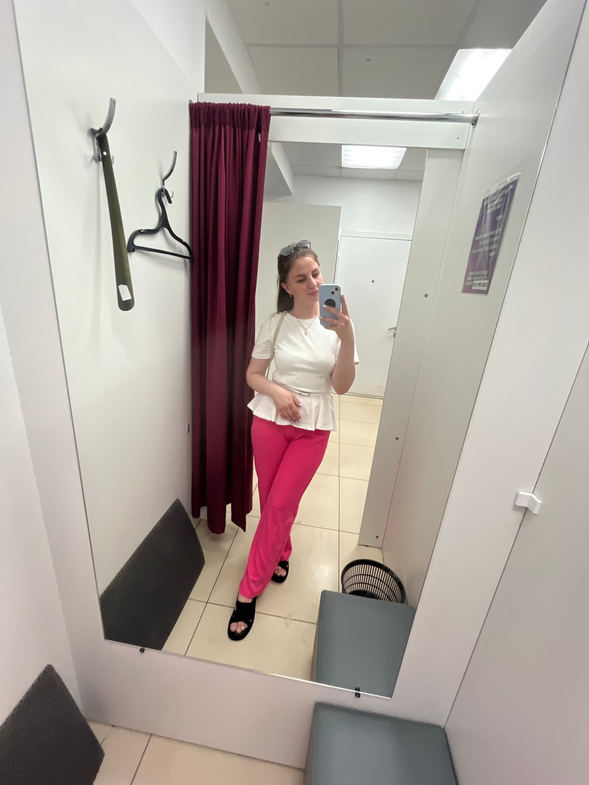 Woman takes selfie in dressing room in Izhevsk