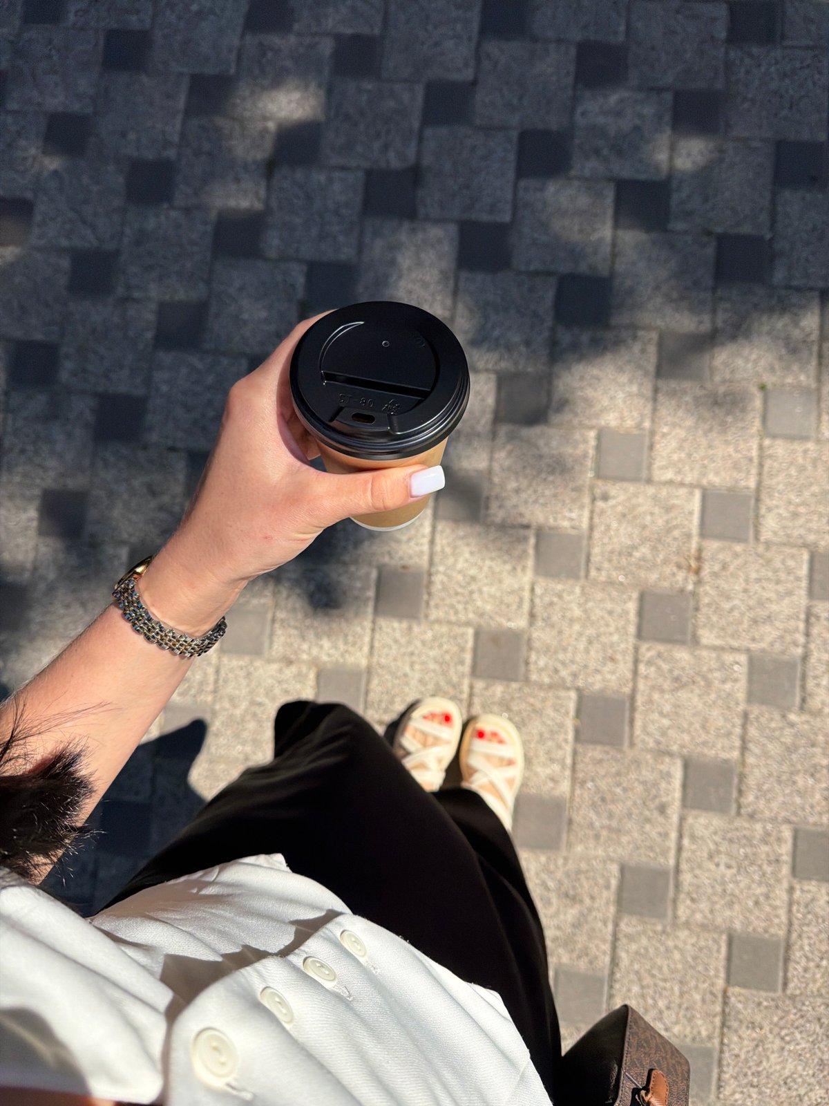 Morning errands: coffee, a park stroll, and a dental visit.