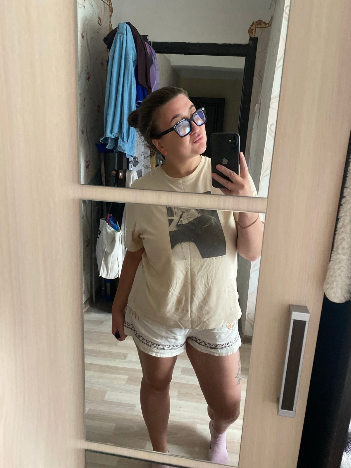 Mirror selfies at home in Otchor, Russia