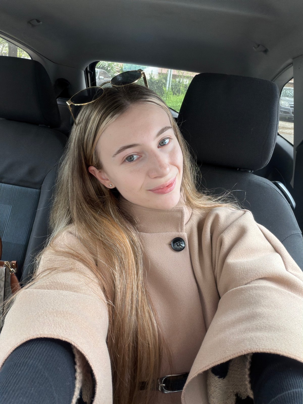 Woman photographed in car driver's seat in Plovdiv