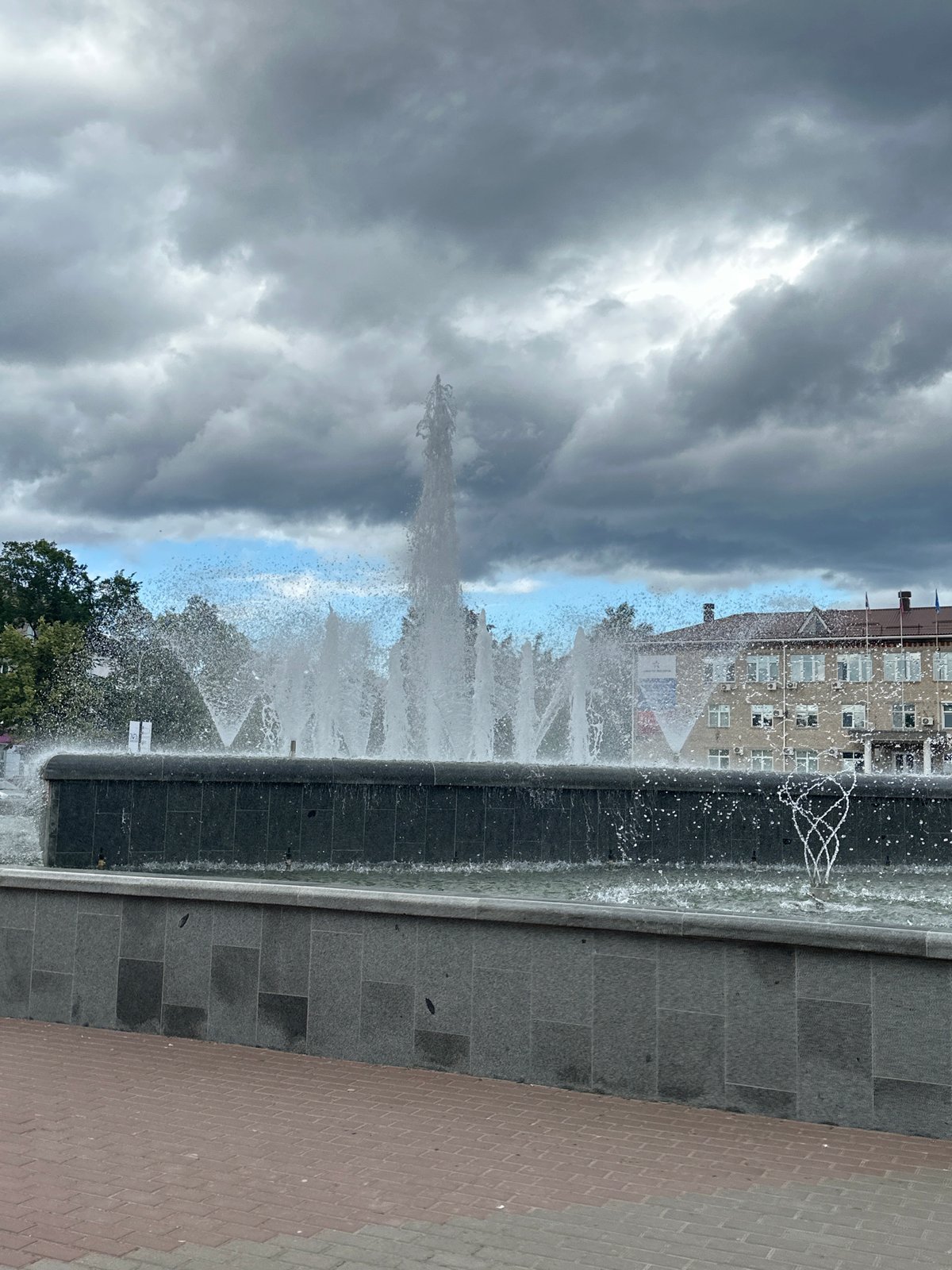 Summer afternoon around Chaikovsky's public fountain square