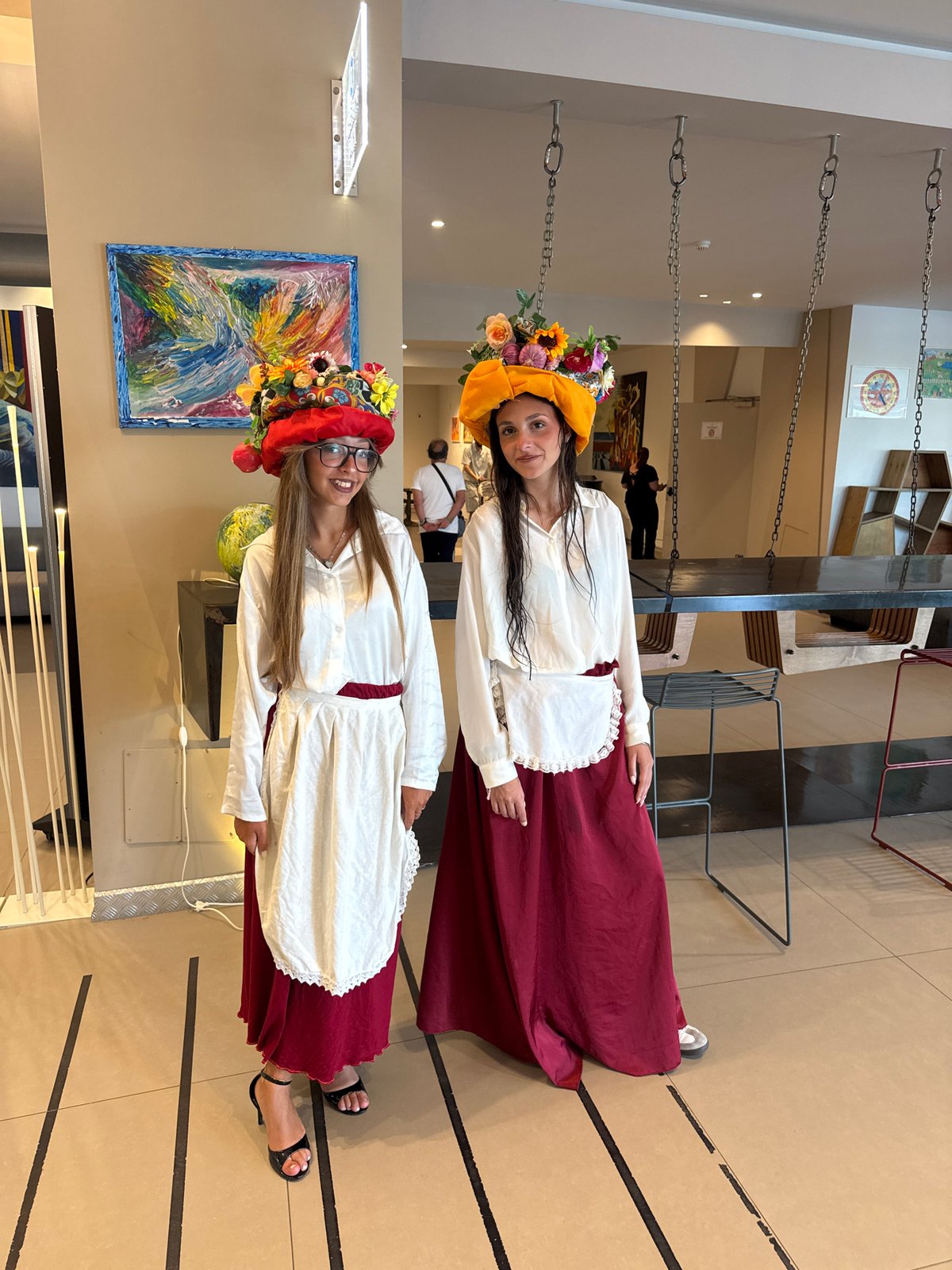 Traditional folk costumes at a cultural gathering in Isola delle Femmine