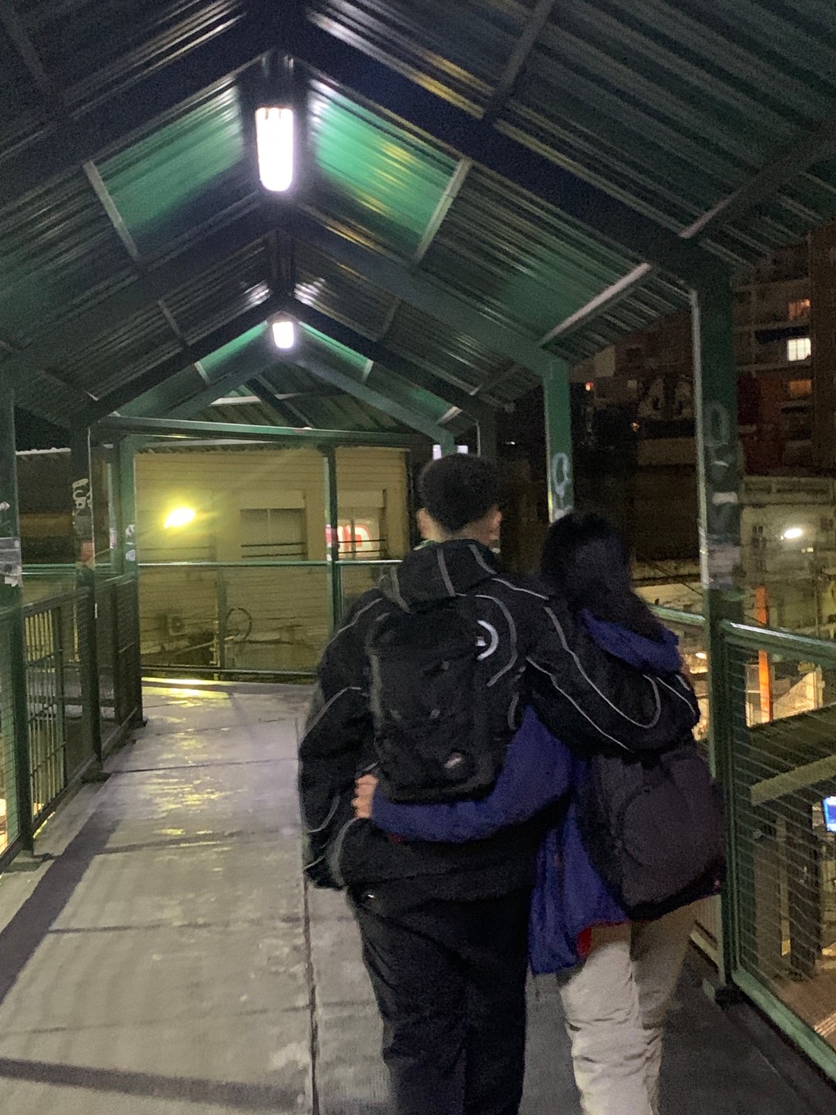 Nighttime urban scenes captured across Ramos Mejía station area
