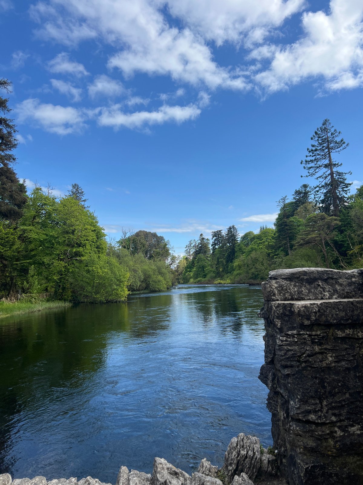 Tranquil river scene documented in Cong, Ireland