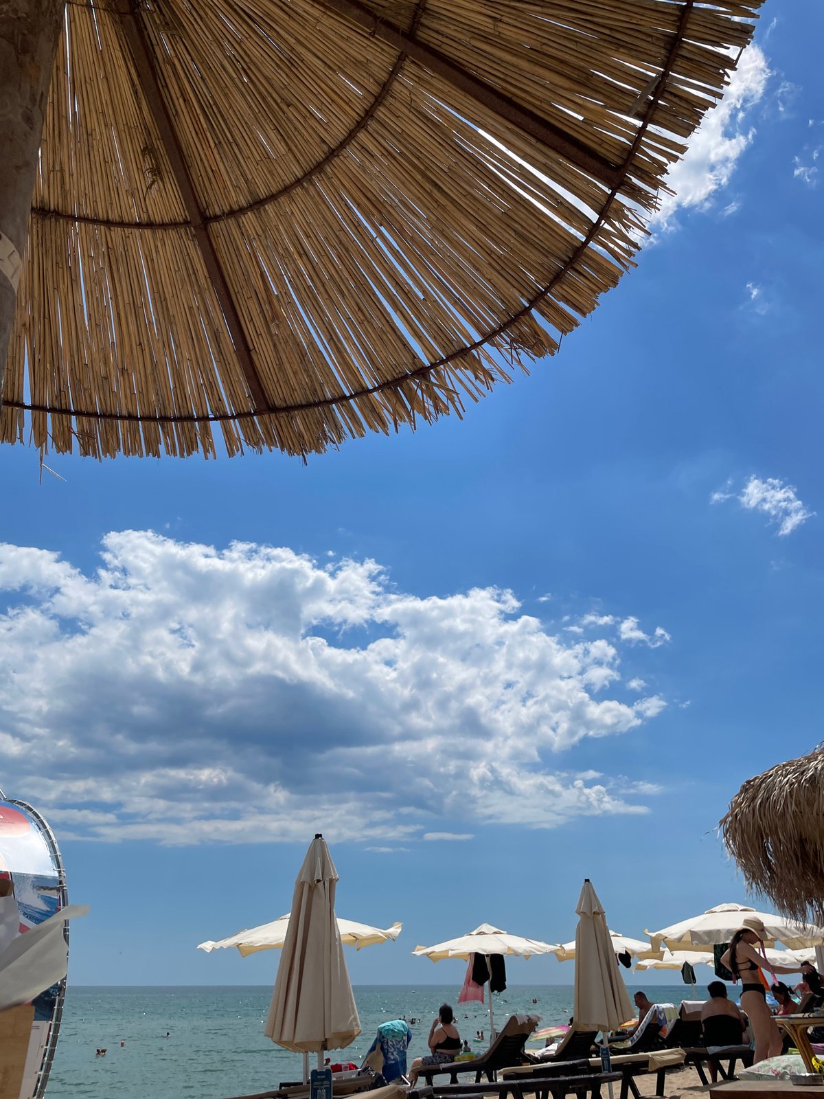 Summer beach day in full swing at Obzor, Bulgaria