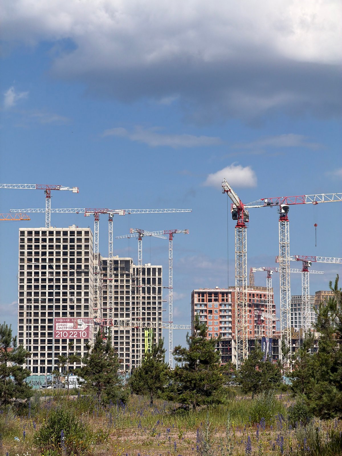 Large-scale residential construction underway on Saint Petersburg's outskirts