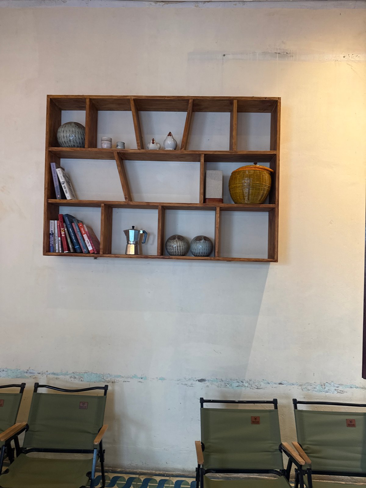 Street, shelf, and café details from a Nha Trang morning