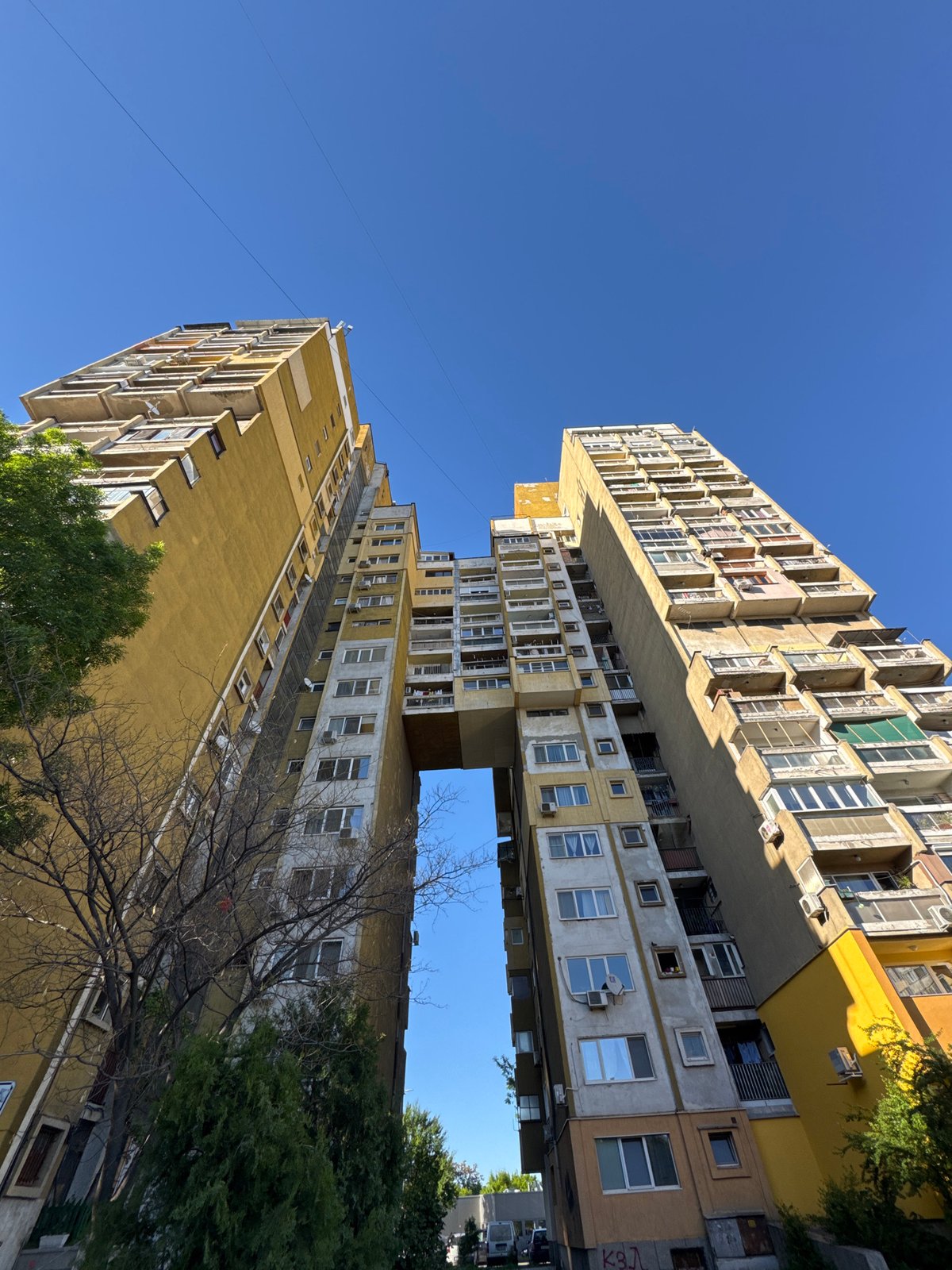 Witness captures Sofia's distinctive Vladislavova House connected twin towers