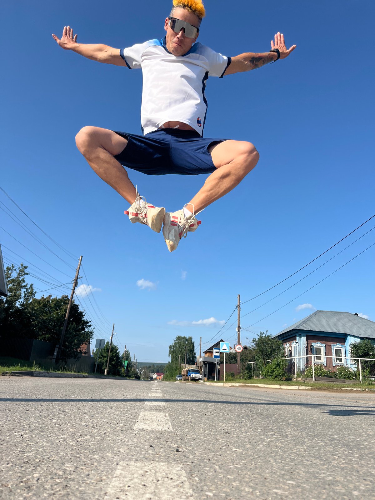 Parkour, selfies, and a kiss on a Chaikovsky street