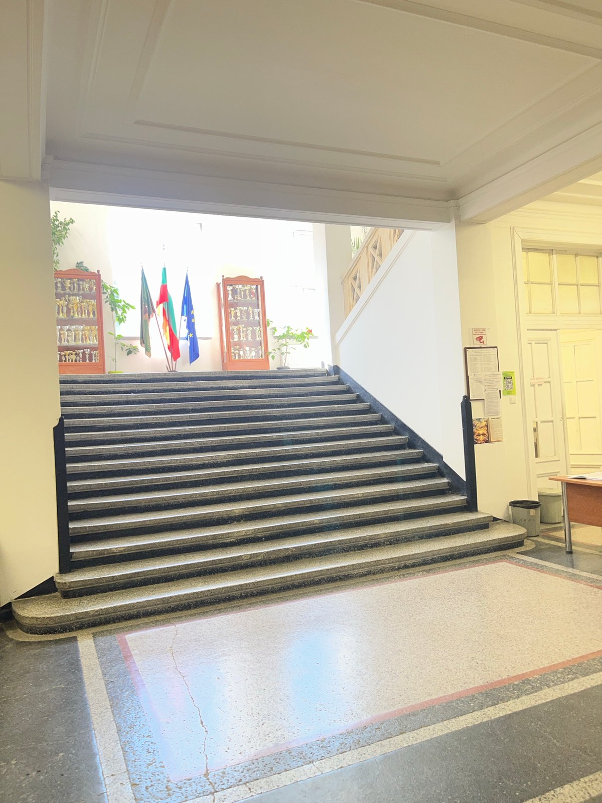 Institutional hallway with display room documented in Sofia