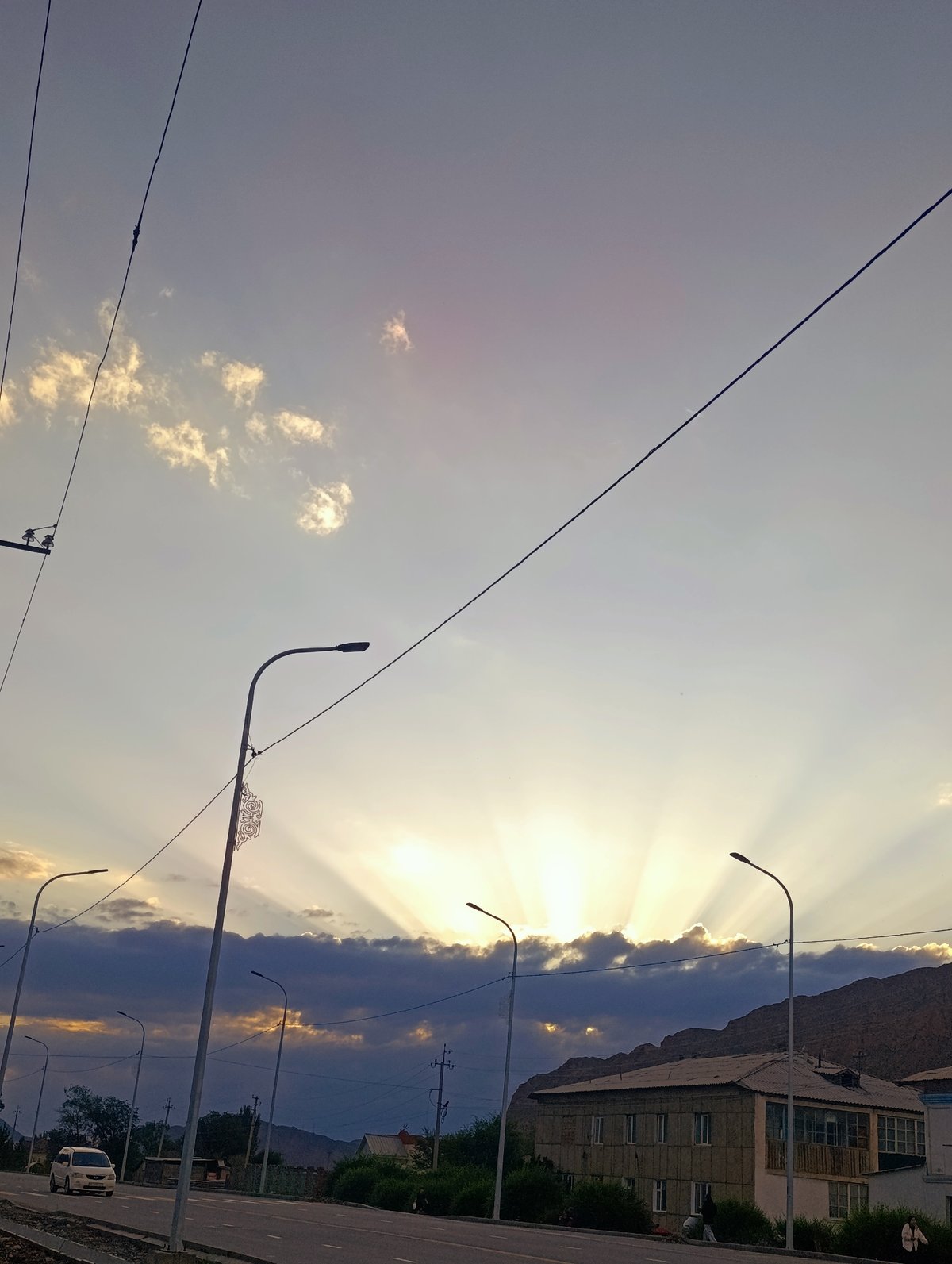 Dramatic skies and golden light over Naryn City