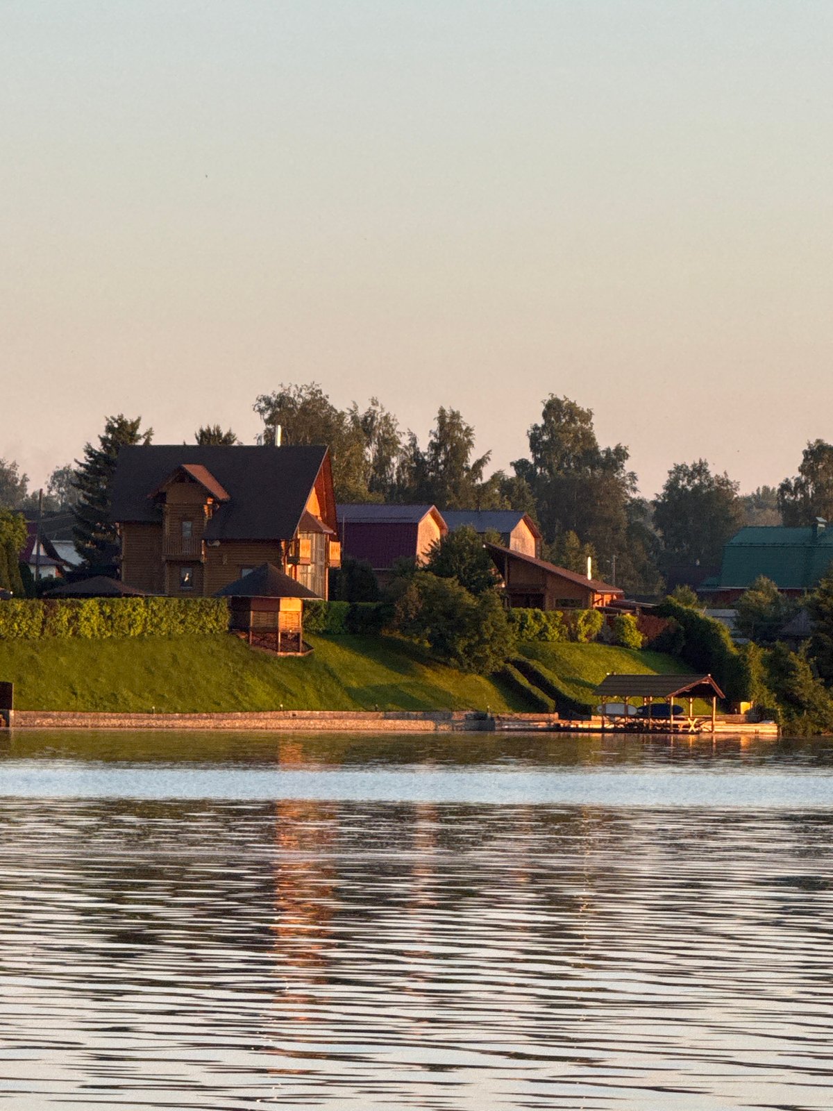 Sunset captured over Votkinsk Reservoir from moving vessel