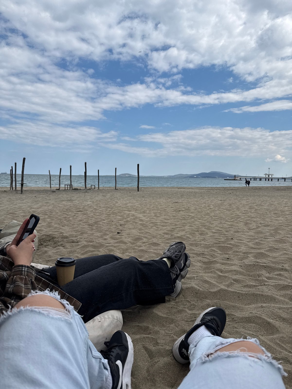 Sunday beach gathering documented in Burgas, Bulgaria